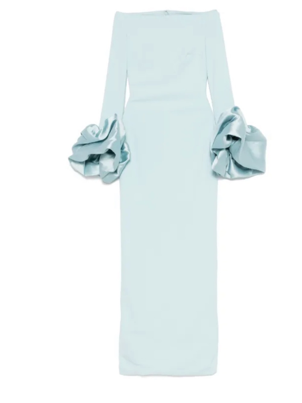 Solace London Pale Blue Maxi Dress with Dramatic Ruffle Cuffs